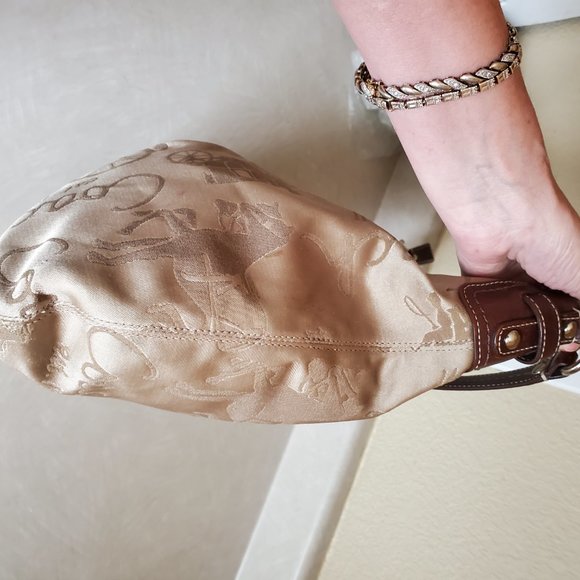 Vintage Rare Coach Horse & Carriage Sateen Shoulder Bag Purse - Picture 5 of 14